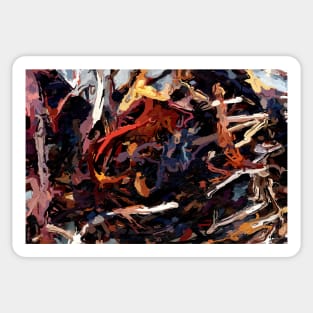 Abstract Seaweed Painting Sticker